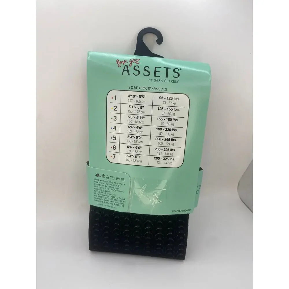 Assets by Spanx  Textured Shaping Tights Wishbone Black Size 2  corporategoth